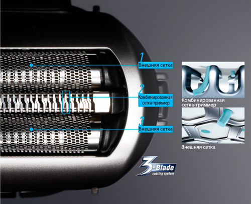 ES-CT21 электробритва Panasonic, бритвенная система из 3 независимых дугообразных сеток Электробритва ES-CT21