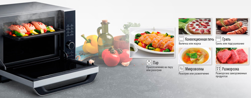 Паровая инверторная печь с конвекцией Panasonic NN-DS596MZPE, максимально простое и удобное приготовление блюд на пару Паровая инверторная печь с конвекцией и грилем Panasonic NN-DS596MZPE