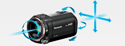 Panasonic HC-V760 видеокамера, 5-осевой HYBRID O.I.S.+ Панасоник HC-V760 цифровая видеокамера